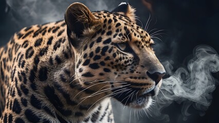 Ethereal Majesty Cinematic Portrait of a Fierce Leopard