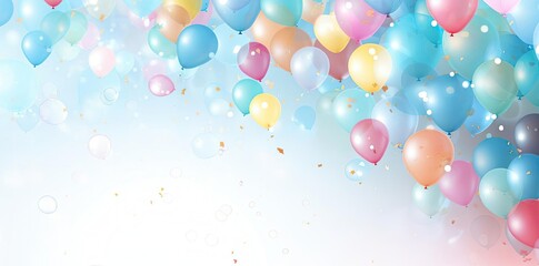 celebration background with a bunch of colorful balloons in the air