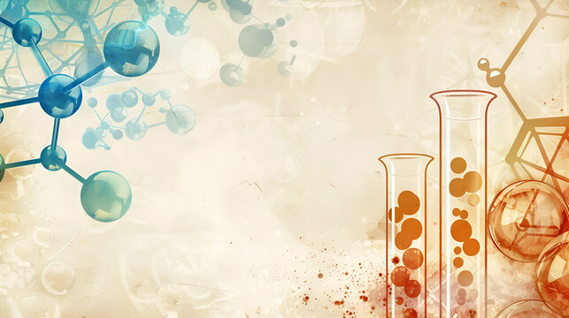 fondo con espacio para copiar cientifico con tubos de ensayo y particulas para investigacion e innovacion de ciencia descubrimientos y estudios para aprendizaje
