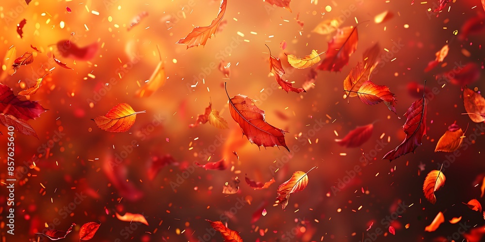 Poster abstract falling leaves background a lively abstract background with falling leaves patterns in autu