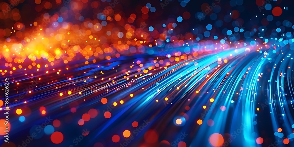 Poster abstract fiber optic background a futuristic abstract background with fiber optic patterns and glowi