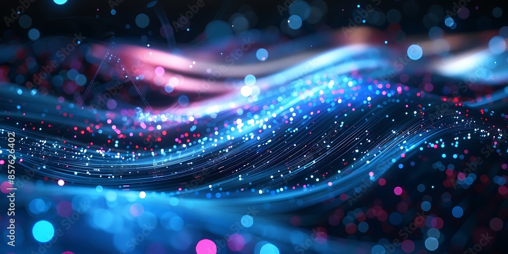 Poster abstract fiber optic background a futuristic abstract background with fiber optic patterns and glowi