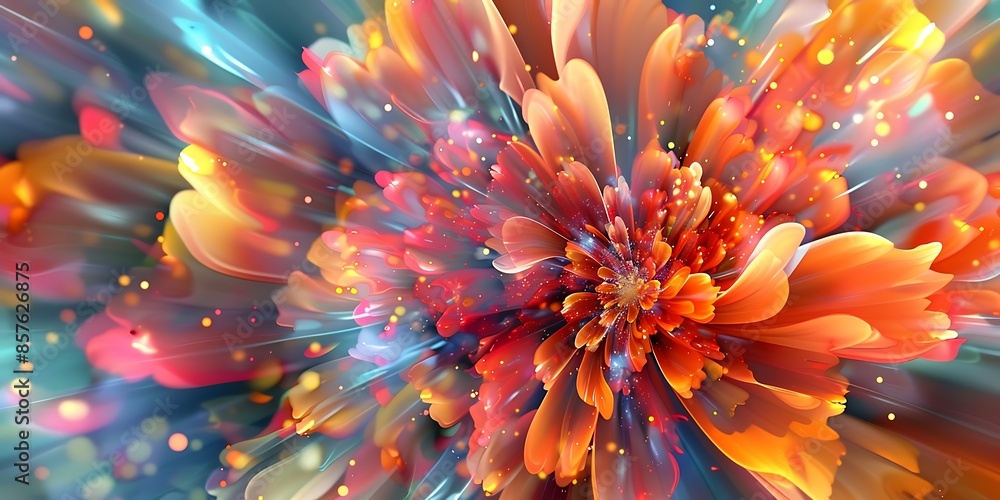 Poster abstract floral burst background a lively abstract background with floral burst patterns in bold col
