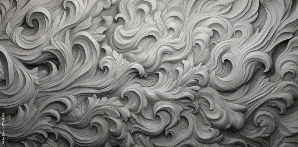 Poster grayscale background with a lot of curved lines