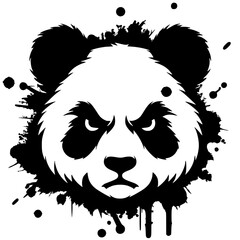 Silhouette of an angry panda face © Breck