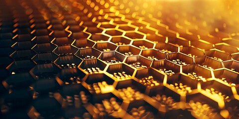 Fototapeta premium Abstract Honeycomb Patterns Background A textured abstract background with honeycomb patterns in warm colors, emphasizing a natural and geometric feel.