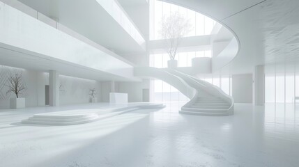 Clean white space with a large empty area and a smooth background.