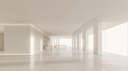 Fototapeta premium Clean white space with a large empty area and a smooth background.