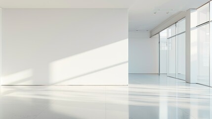 Fototapeta premium Clean white space with a large empty area and a smooth background.