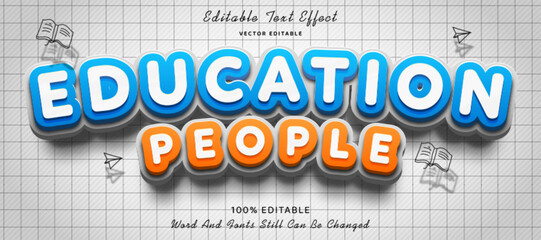 3d Bold Editable Text Effect - Education People Word Theme.