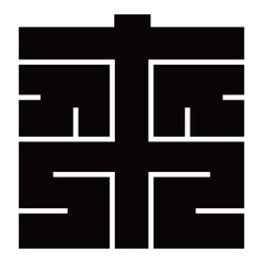 家紋です。角字という種類です。來の形です。