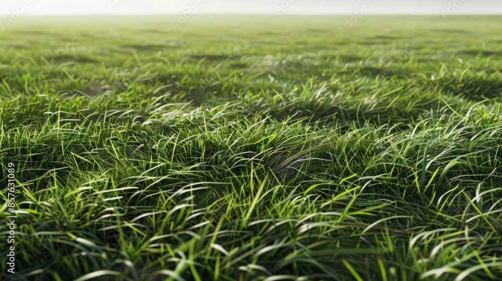 Poster a field of grass with a cloudy sky in the background. generate ai image