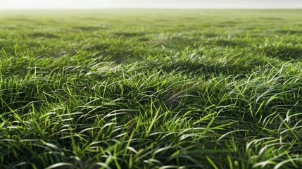 Obraz premium A field of grass with a cloudy sky in the background. Generate AI image
