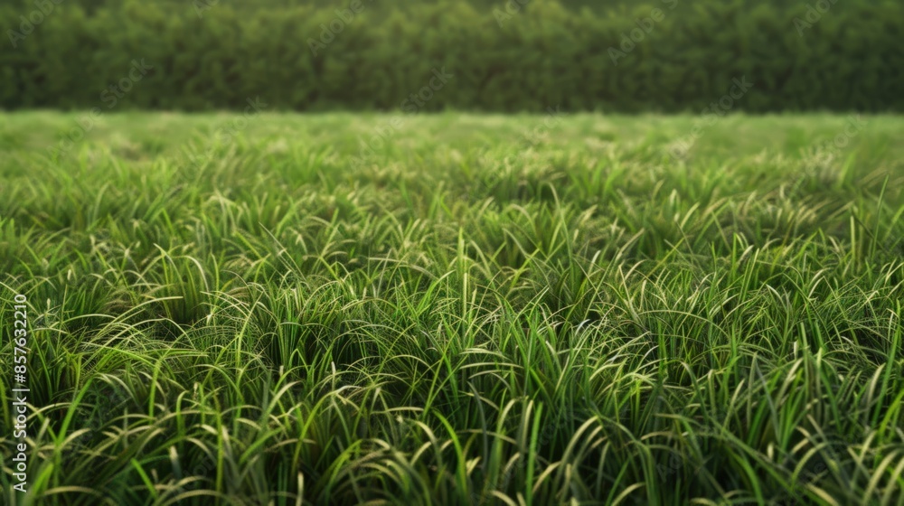 Poster a field of grass with a cloudy sky in the background. generate ai image
