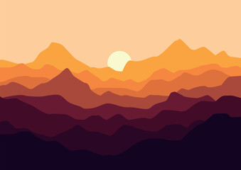 natural mountains landscape. Illustration for background.