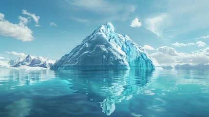 A large ice block is floating in the ocean. Generate AI image