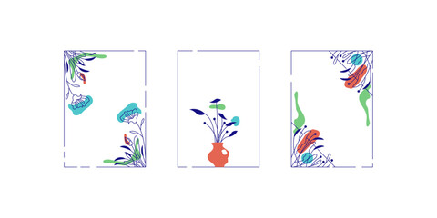 DECORATIVE ART FLORAL 7 , VECTOR ILLUSTRATION OF MODERN ABSTRACT ART BACKGROUND SET WITH BOTANICAL LEAVES, CAN USE FOR PRINT, COVER, WALLPAPER, INVITATION, SOCIAL MEDIA ICON AND MANY MORE.