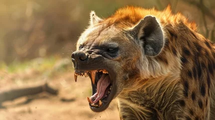  Spotted hyena (Crocuta crocuta) yawning © Luxetify