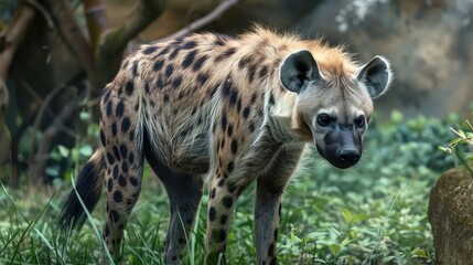 Obraz premium Spotted hyena (Crocuta crocuta) in the zoo