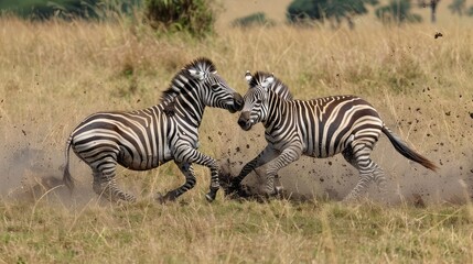 Obraz premium Plains zebra (Equus quagga) in the Masai Mara National Park in Kenya