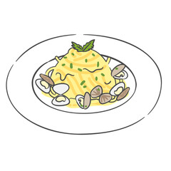 봉골레 스파게티 일러스트