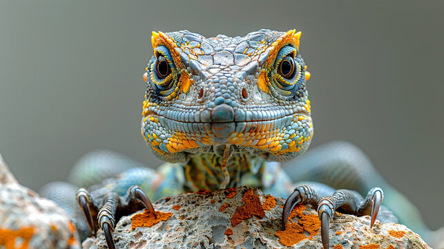 A troodon hiding behind a large rock, ready to ambush its prey, The image showcases the dinosaur's alert eyes, sharp claws, and a hint of dust on its feathers in realistic.