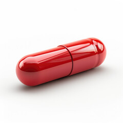 a red capsule, isolated white background

