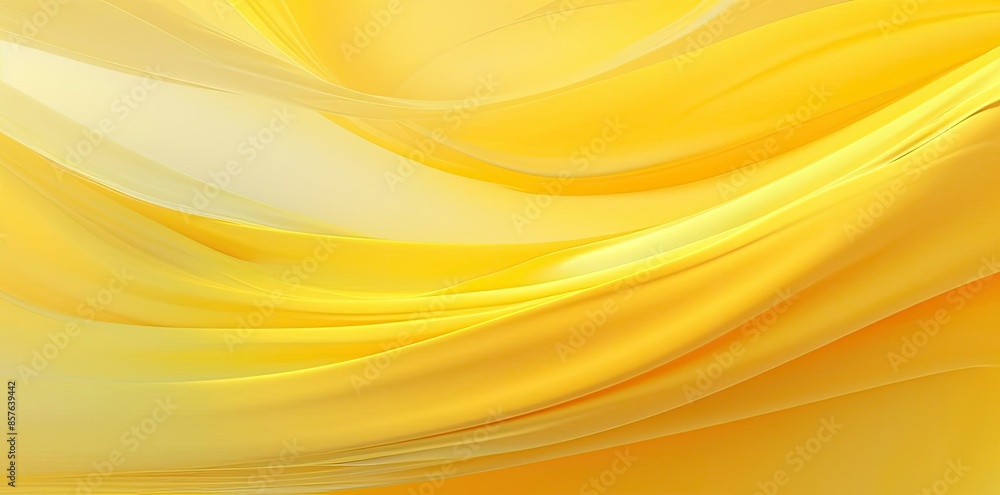Aufkleber yellow background light as a wave a colorful array of objects including a laptop, a phone, and a vas