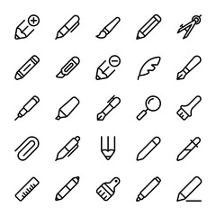Stationary Vol.2 icons with line style, perfect for user interface projects