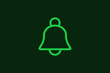 Geometric bell illustration in flat style design. Vector illustration and icon.
