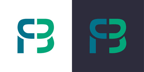 Letter F and B logo monogram, minimal style identity initial logo mark. vector emblem logotype for business cards initials.