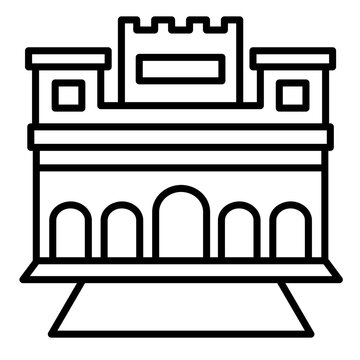 black outline castle building clip art preview