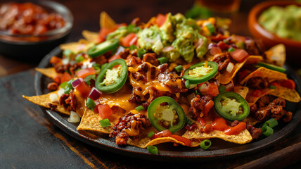Crunchy Taco Salad with Seasoned Beef and Crunchy Tortilla Strips.