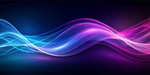 Abstract digital waves in purple and blue creating a dynamic flow, with copy space, with empty space,