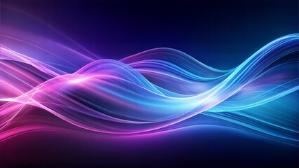 Abstract digital waves in purple and blue creating a dynamic flow, with copy space, with empty space,