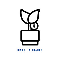 Invest money icon for illustrator and graphic design