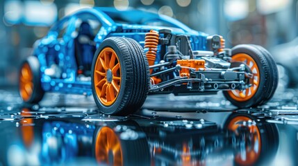 Fototapeta premium electric vehicles, such as regenerative braking systems and advanced technologies.