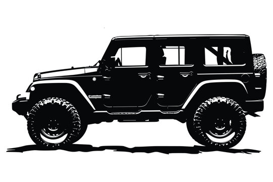 Off road vehicle silhouette vector