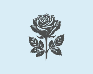 rose flower silhouette shape design 