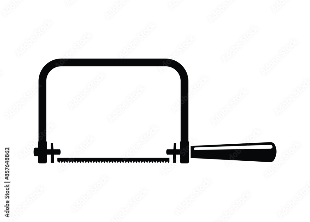 Wall mural Coping saw. Simple illustration in black and white.