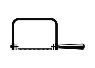 Coping saw. Simple illustration in black and white.