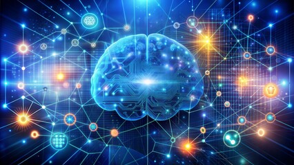 Fototapeta premium Abstract Background Science Technology. Abstract background in a concept of technology and science. abstract, background, brain, cell, cloud, computer, concept, connection, frame, link, net, network, 
