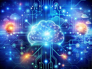 Obraz premium Abstract Background Science Technology. Abstract background in a concept of technology and science. abstract, background, brain, cell, cloud, computer, concept, connection, frame, link, net, network, 