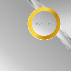 Abstract elegant white background with golden line and lighting effect sparkle. Luxury template design. Vector illustration