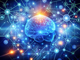 Obraz premium Abstract Background Science Technology. Abstract background in a concept of technology and science. abstract, background, brain, cell, cloud, computer, concept, connection, frame, link, net, network, 