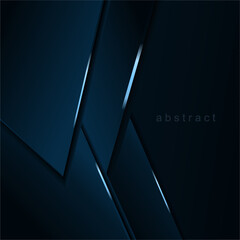 Minimalist deep blue premium abstract background with luxury geometric dark shapes. Exclusive wallpaper design for poster, brochure, presentation, website etc. - Vector EPS