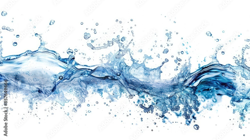 Poster a splash of water with many small droplets. generate ai image