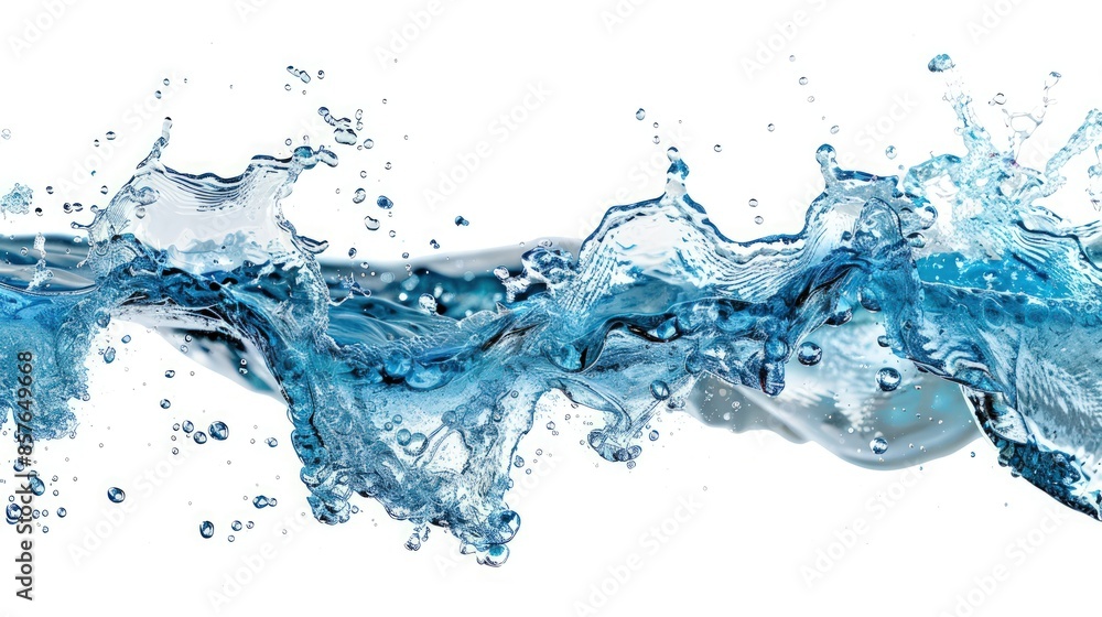 Poster a splash of water with many small droplets. generate ai image