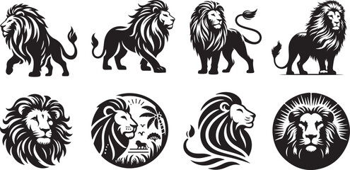 Obraz premium Lion Silhouette Icon Vector illustration