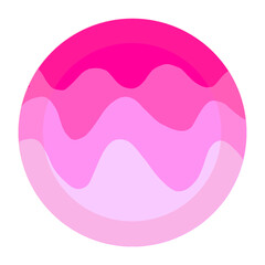 illustration of a pink round